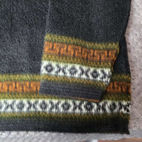 YARI Artesanias XL Alpaca Wool Hooded Cardigan Sweater Fair Isle Zip Jacket - Picture 2 of 10